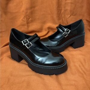 Madden Girl Black Double Strap Mary Jane Shoes